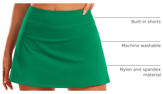 Stelle Women Tennis Skirt High Waisted Athletic Golf Skorts with Pockets | Tummy Control, Built-In Shorts, Deep Pockets, Pleated, Breathable, Lightweight, Tennis, Golf, Pickleball, Running, Workout
