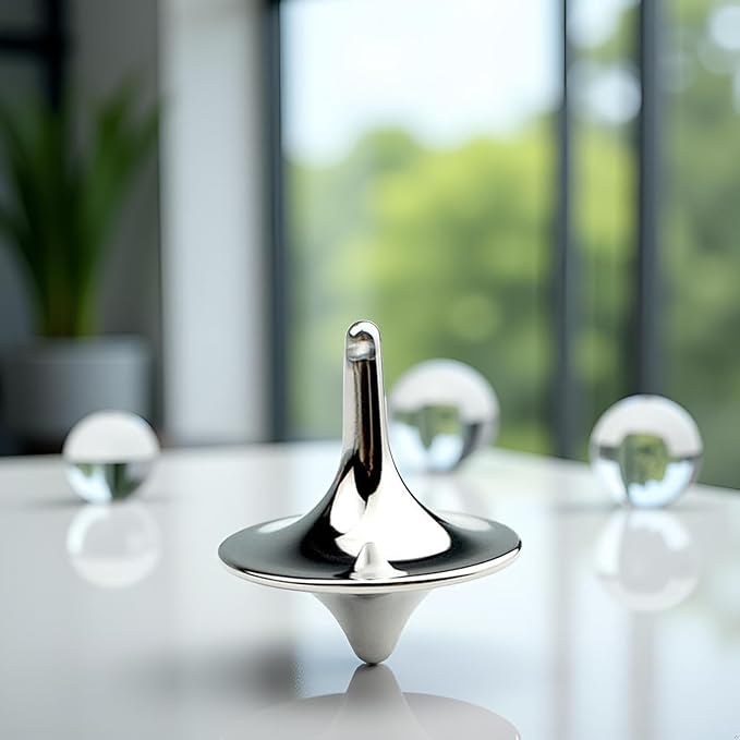 Accurate Spinning Top, Portable Precision Metal Spinner, Exquisite Perfect Balance Desktop Gyro, Vintage Totem Zinc Alloy Spinning Top