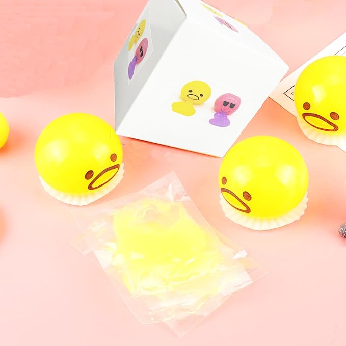 Vomiting Egg Slime Toy - Funny Prank Squeeze Stress Ball Puking Yolk, Novelty Fidget Relief Toy Gag Gift for Kids Adults, Christmas Stocking Stuffers & Birthday Parties