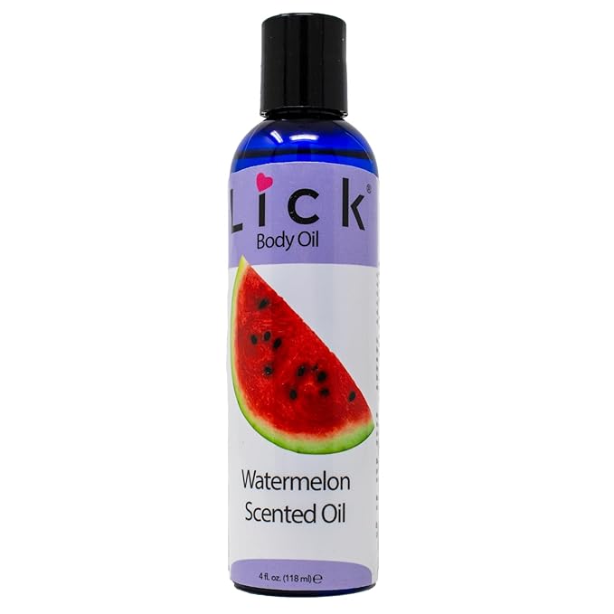 LICK Watermelon Fruit Scented Body Oil – Lightweight Daily Moisturizer with Almond Oil & Vitamin E – 4 oz