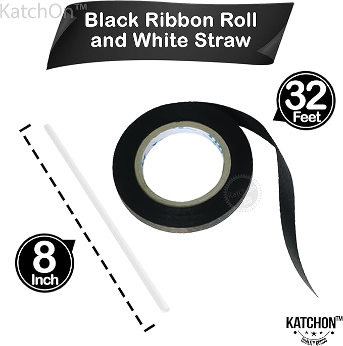 KatchOn, Large Black Mylar Balloons - 22 Inch, Pack of 6 | Round 4D Mylar Balloon for Birthday, Bachelorette Decorations | Black Birthday Party Decorations