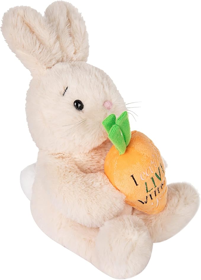 My OLi Bunny Stuffed Animal - 8in Plush Bunny with Carrot Sitting Rabbit Stuffed Toy Gifts for Girls Boys Kids