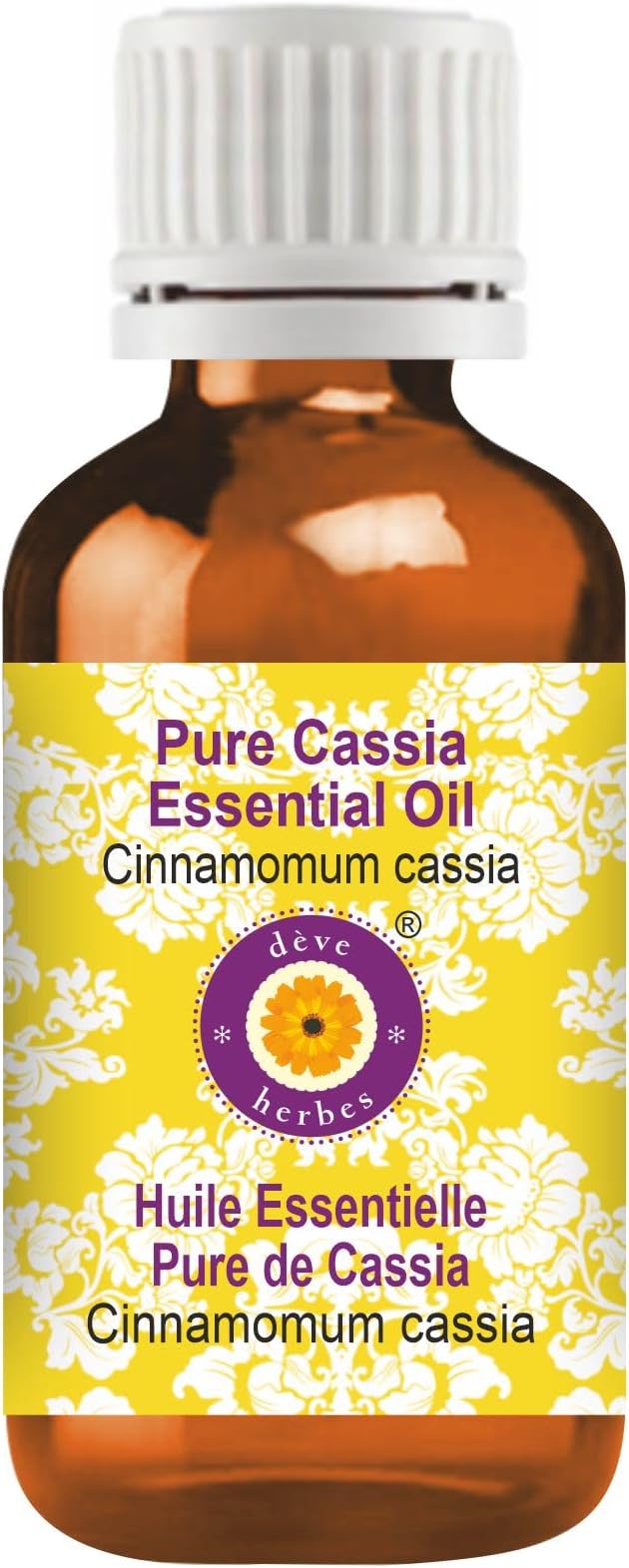 Deve Herbes Pure Cassia Essential Oil (Cinnamomum Cassia) Steam Distilled 50ml (1.69 oz)