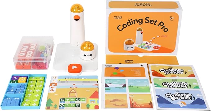 Coding Set Pro STEM Robot for Kids Ages 4+, Coding Robot for Kids to Learn Early Programming, Educational Toy for Homeschool & Classroom Ages 4-10