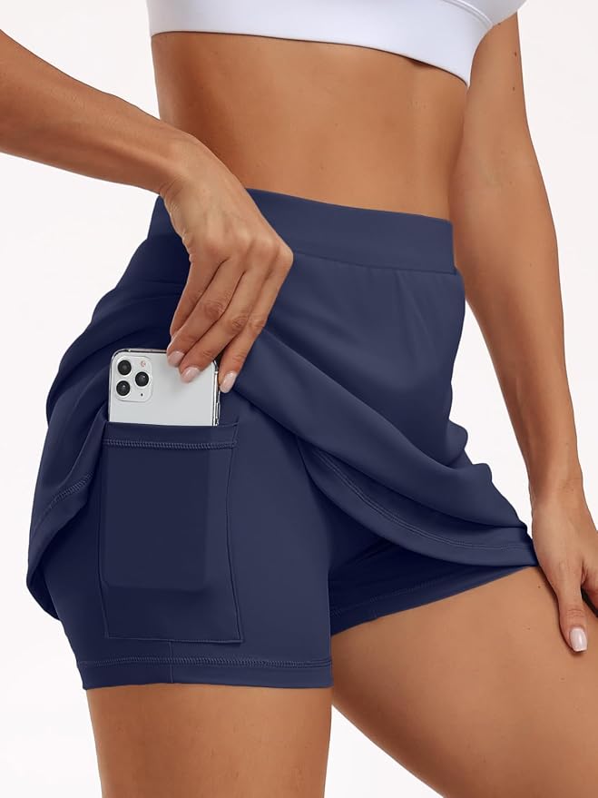 AUTOMET Women's Mini Tennis Skirt with Shorts Underneath 2026 Athletic Workout Cute Golf Skorts Trendy Summer Gym Clothes