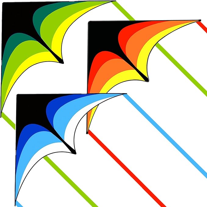 Mint's Colorful Life Delta Kite for Kids & Adults, Extremely Easy to Fly Kite for Beach Trip, Best Kites for Beginners, 300ft String Handle Included