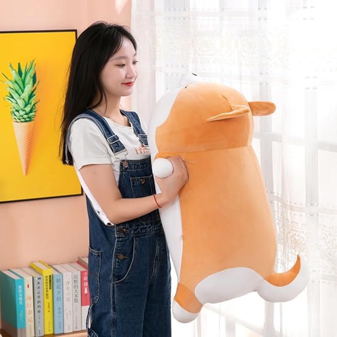 Giant Plush Shiba Inu Toy Pillow 4.6Lb Stuffed Animal Dog Akita Plush Pillow Toy Hugging Pillow for Kids and Girls(85cm/33.4in)
