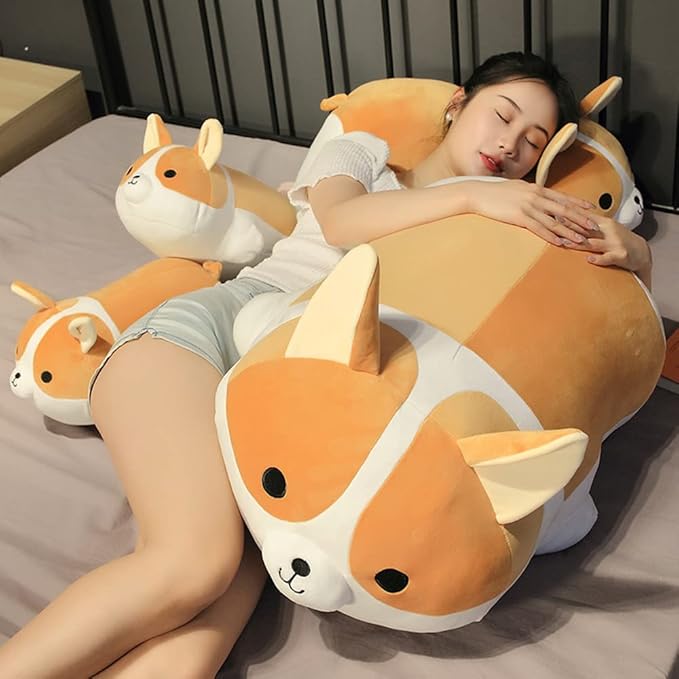 Plush Corgi Dog Shiba Inu Dog Plush Pillow Stuffed Animal Kids Plush Toy Pillow (Corgi, 80cm/31.4in)