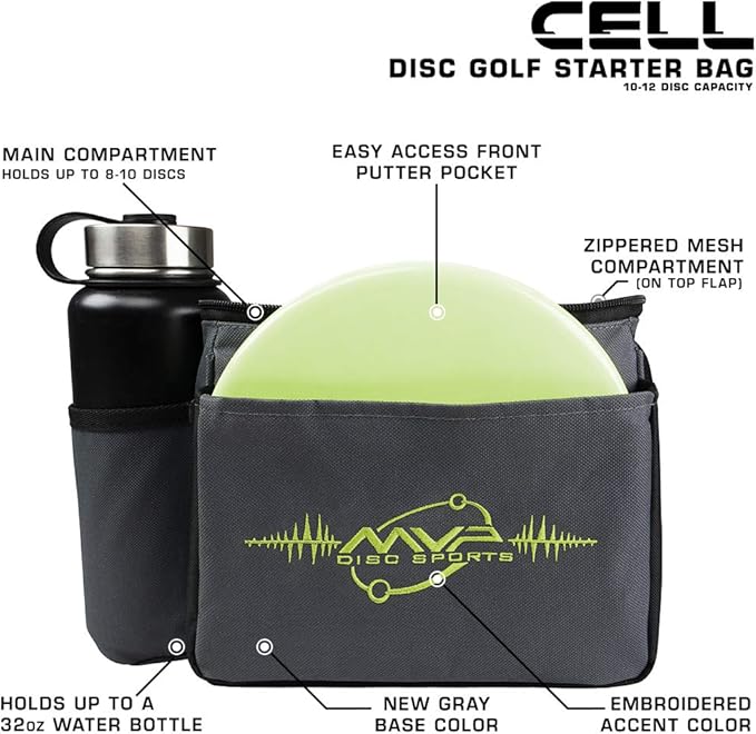 MVP Disc Sports Cell Disc Golf Starter Bag (Choose Your Favorite Color)
