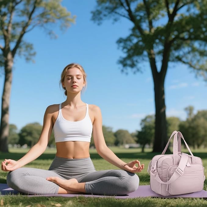 mini gym bag for women, travel duffel bag with wet pockets and Shoe Compartment,Lightweight carry on weekender duffel, water resistant,for sports,yoga,dance,black
