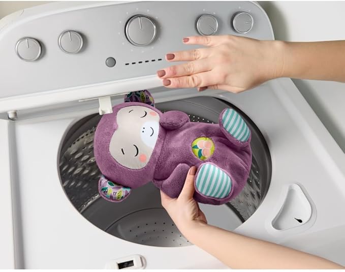 Fisher-Price Baby Toy Soothe ‘n Snuggle Purple Monkey Plush Portable Sound Machine with Breathing Motion & Lights for Newborns Ages 0+ Months
