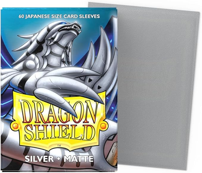 Dragon Shield | Japanese Size Card Matte Sleeves | 60 CT - Smooth & Tough Premium TCG Sleeves - Compatible with Yu-Gi-Oh, Naruto, Cardfight & Vanguard | Silver