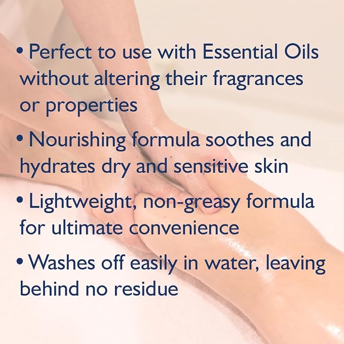 Hydro 2 Oil Sweet Almond Massage Oil 33.8 fl oz - Water Dispersible Formula with Sweet Almond Oil for Nourishing Relaxation