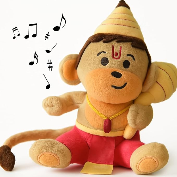 MODI TOYS Baby Hanuman (Small - 7 inch) Mantra Singing Plush Toy | Ideal for Newborns, Infants, Toddlers, Grandparents | Best for Diwali, Baby Shower, Birthday, Housewarming