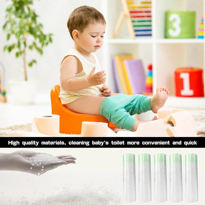 50Pcs Travel Potty Chair Liners Toddler Disposable Toilet Seat Liner Bags with Drawstrings Outdoor Plastic Potty Liners for Adults Kids Pets
