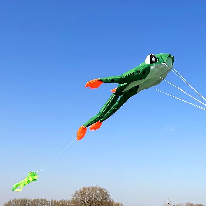 HENGDA KITE 3D Frog Kite for Kids and Adults,Easy to Fly,Excellent Fabric and Structure Design,Huge Frameless Soft Parafoil Giant Kites