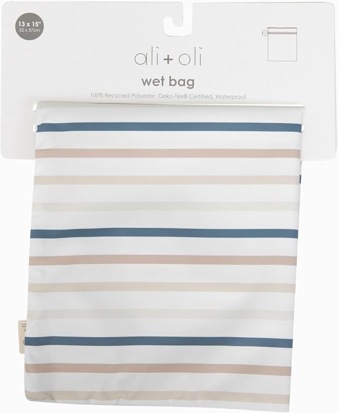 Ali+Oli Wet Dry Bag, Dual Compartment, Water Resistant, Baby Gear | Swimwear storage, Stroller attachment, Daycare essentials, Clothing separation, Travel organization, Reusable