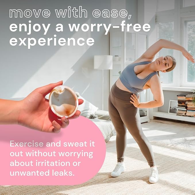 Bodyotics Reusable Menstrual Disc - 2 Pack (S & L), Pink & Beige | Leak-Proof Alternative to Cups, Tampons & Pads for Light or Heavy Flow; Body-Safe Silicone with 12 Hour Wear