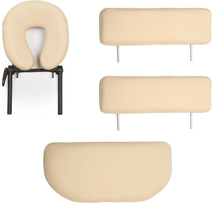 Saloniture Professional Portable Folding Massage Table with Carrying Case - Cream