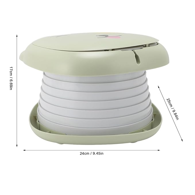 Children Toilet, Training Toilet for Kids, Foldable Potty with Storage Bag, Foldable Potty Training Toilet for Car Driving Camping Travel (Green)