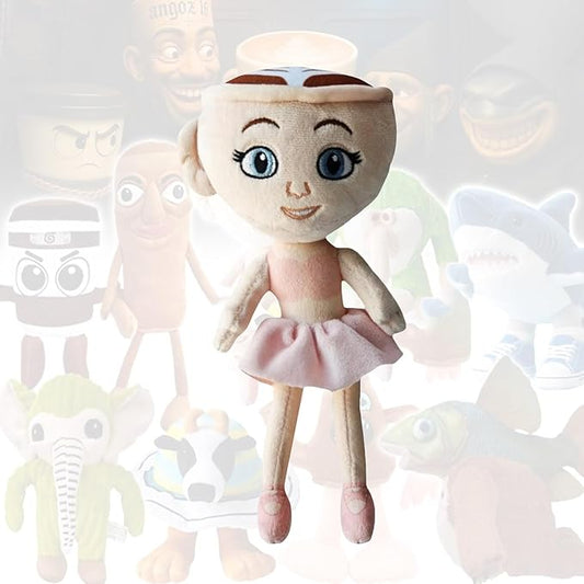 Italian Brainrot Plush,Ballerina Cappuccina Plushies,Soft Cute Stuffed Animals Inspired Plush Toy Stocking Stuffers for Kids and Adults(1PC)