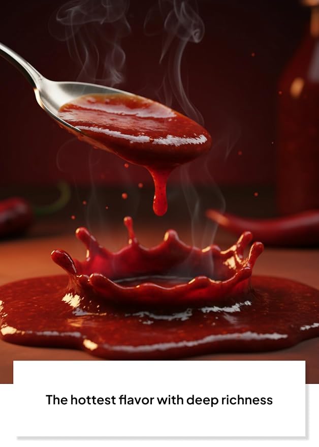 Korean Food Saudeep Korean-Style Hot Sauce, Gochujang, Savory, 4.23oz Blend | Korean-style gochujang sauce with warm heat and deep savory flavor for meat and dipping