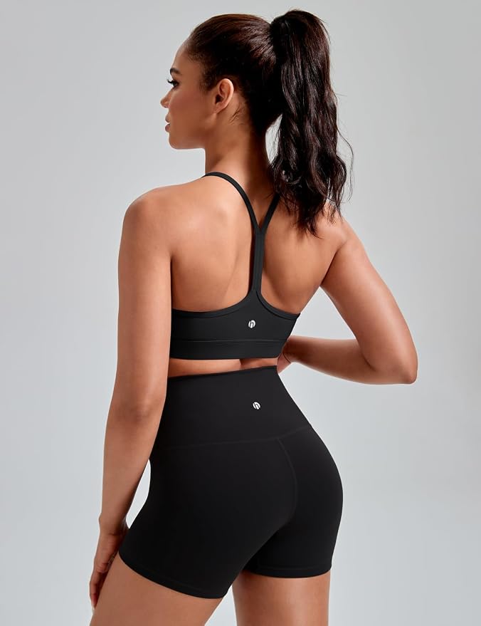 HeyNuts to Freest Womens Y Back Sports Bra, Spaghetti Strap Racerback Low Impact Workout Yoga Tops Padded A-C Cups *Updated