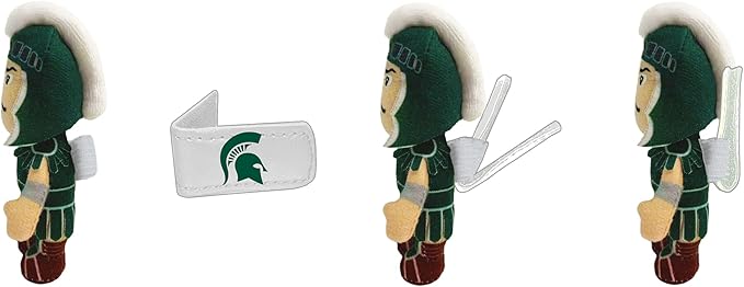 Bobbi-Dobbiez Attachable Plushie Michigan State University Sparty Mascot – Attaches to Backpacks, Bags, Shoes, Water Bottles, and More