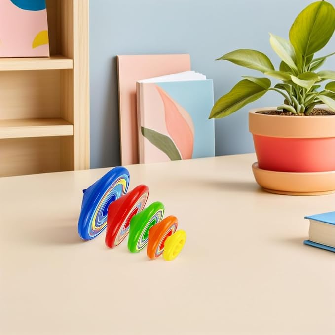Toddmomy 1 Set Stackable Spinning Tops, Spinning Tops for Kids Educational and Interactive Learning's Stack Toys