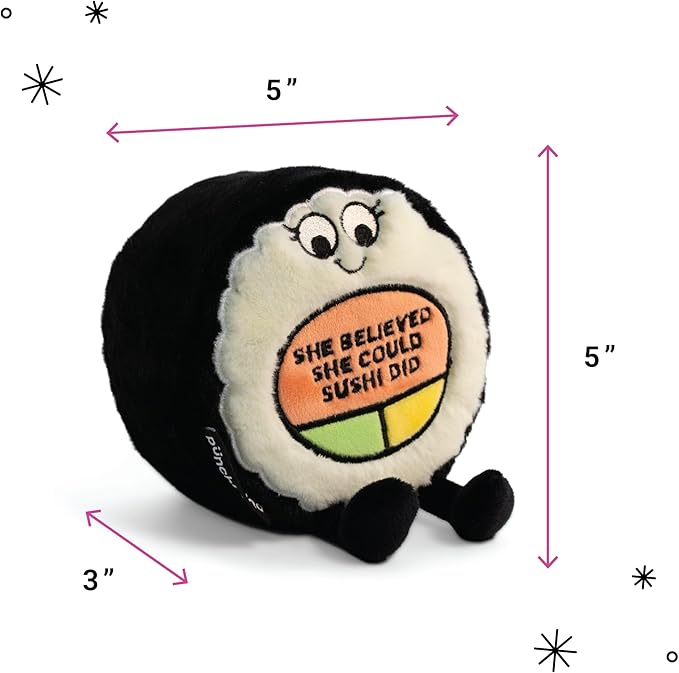 Sushi Plushie - She Believed She Could Sushi Did Punny Sushi Plush, Cute Food Plushie Gift for Kids