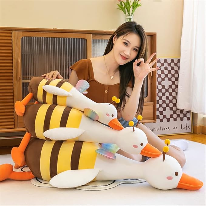 kewo Duck Plush Pillow Stuffed Animal Toy, Cute Giant Goose Plush Duck Stuffed Animal,Super Soft Hugging Pillow for Kids Bedding (Colorful,33.4 in)…