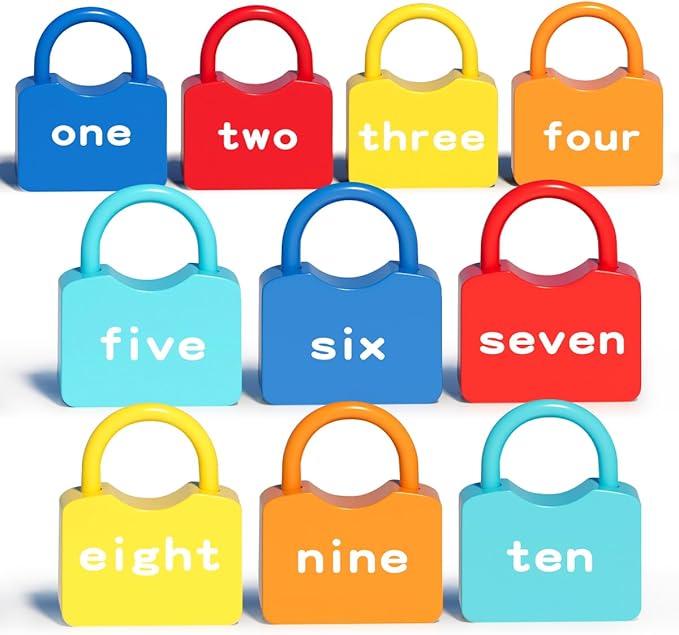 Montessori Toys for 3 Year Old, Preschool Activities Toys Games for Toddler, Lock & Key Counting Toys for Toddlers, Math Manipulatives for Preschool Kindergarten Learning & Education