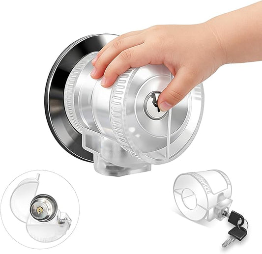 Door Knob Safety Self-locking Cover for Kids, 1 Pack,Prevent Childproof Opening,Easy Install&Use,Child Safety Guards & Locks for Standard Round Knobs