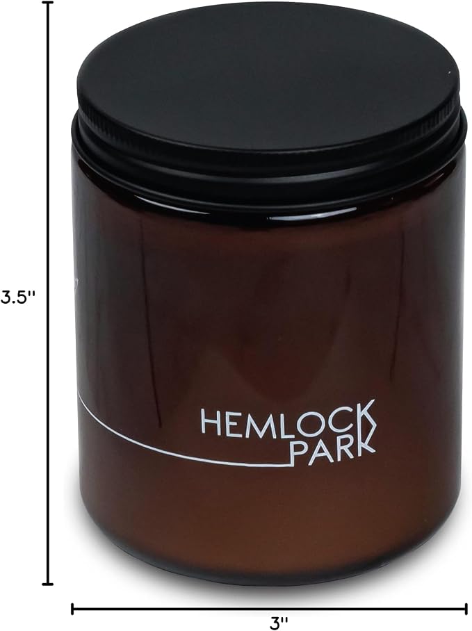 Hemlock Park Oud Forest Apothecary Scented Candle | Crackling Wood Wick, Botanical Fragrance & Coconut Apricot Wax | Up to 60 Hour Burn Time | 8 oz | Made in USA