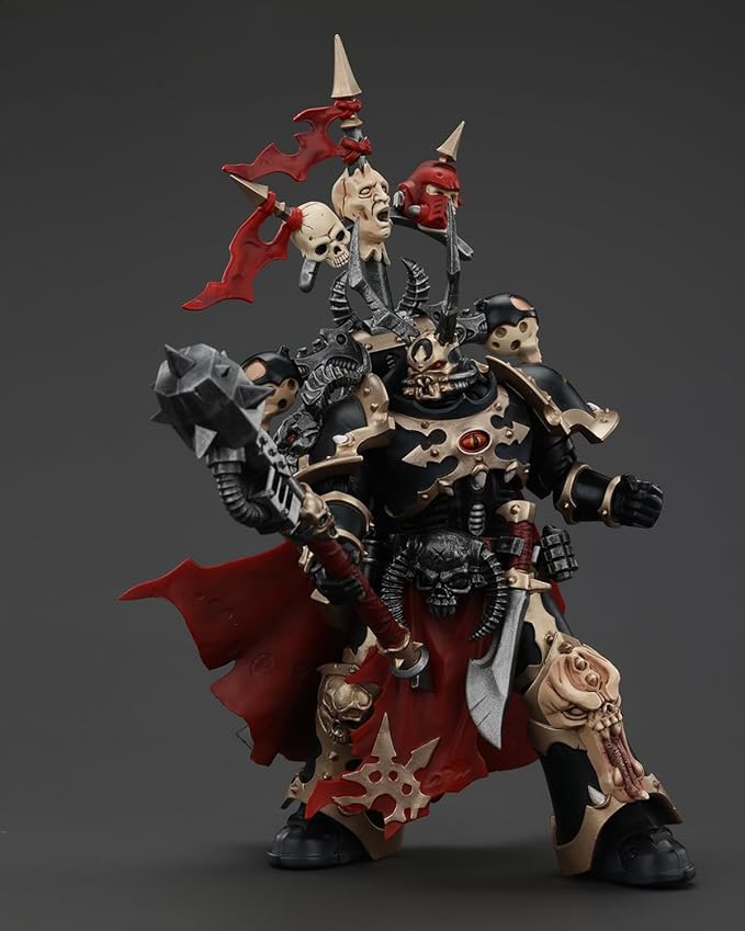 JoyToy Warhammer 40K Genuine License 1:18 Action Figure, Chaos Space Marines Black Legion Chosen Champion with Bolter and Power Maul, 4.96 inch Collectible Action Figures Sets