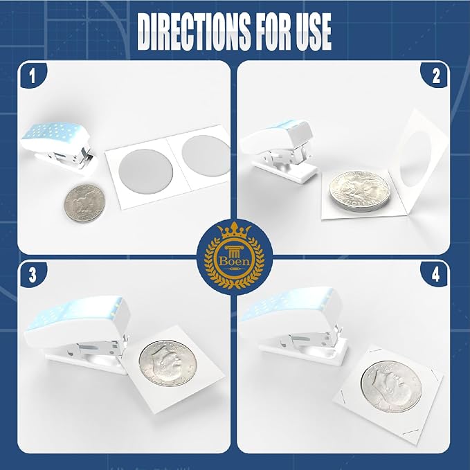 Boen 1000Pcs 40mm（1.57inch）Coin Flips Suitable for Large Dollar Coins Coin Holders for Colletors The Coin Collection Supplies The Coin Cardboard Coin Flips for Coin Collection.