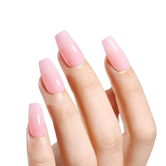 AILLSA Nail Dip Powder Sheer Pink Nail Dipping Powder | Translucent Jelly Nude Pink Dip Powder Colors for Nail Art French Manicure at Home Easy to Use Neutral Dip Powder (1 Oz)