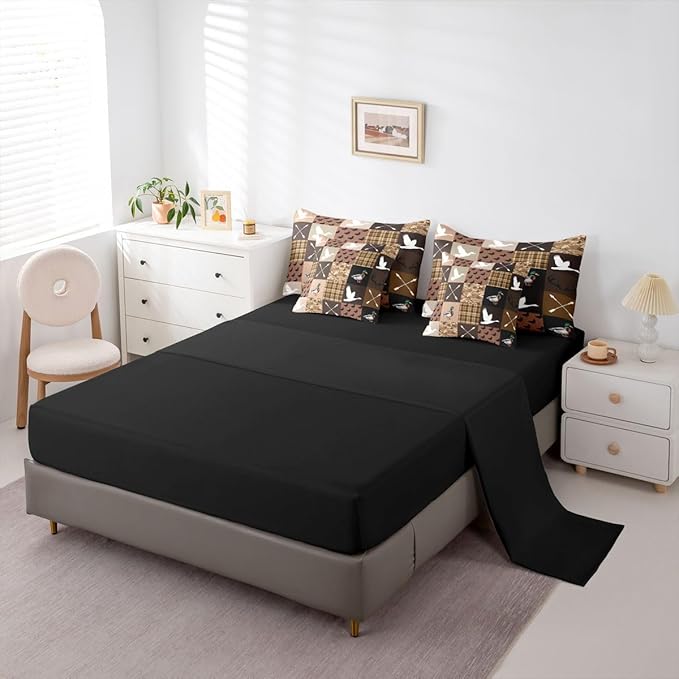 Feelyou Brown Hunting Camo Comforter Set with Sheets 7 Piece King Size Camouflage Duck Bedding Set for Kids Boys Girls Wild Animal Hunter Bed in a Bag Room Decor Soft Lightweight Microfiber