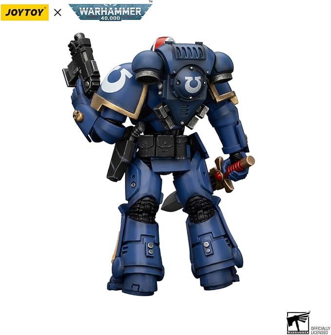 JoyToy Warhammer 40K Ultramarines Heroes of The Chapter Primaris Lieutenant Erastus 1:18 Scale Action Figure Mecha Joy Toy Collection Model 4.76in