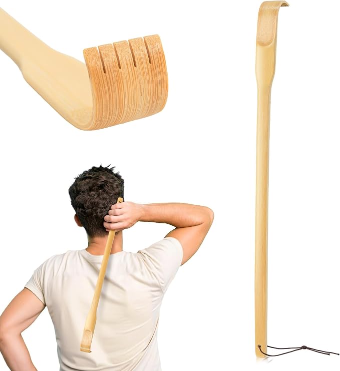 Back Scratcher, Bamboo Wood Back Scratcher Massager, 16.5" Long Self-Massager Provide Instant Relief from Itching, Good Practical and Novel Gifts for Friends and Family.