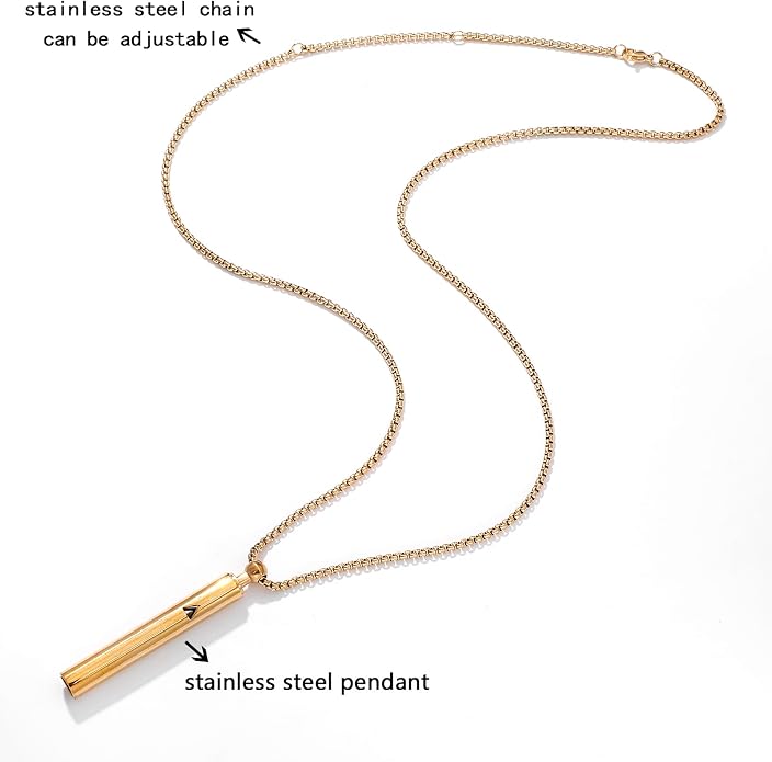 Stainless Steel Anxiety Breathing Necklace, Mindful Breathwork Tool for Stress Relief, Meditation Gifts for Women and Men
