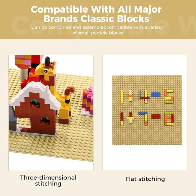 Classic Baseplates Building Plates-8 Pack 10" x 10" Building Boards,100% Compatible with All Major Brands and Activity Table, Creative Platforms Mats for Toy Bricks,Sand