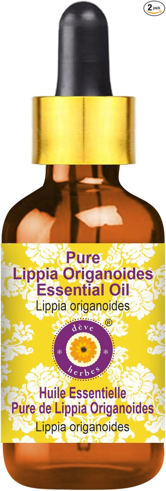 Deve Herbes Pure Lippia Origanoides Essential Oil (Lippia origanoides) with Glass Dropper Steam Distilled 50ml (1.69 oz)