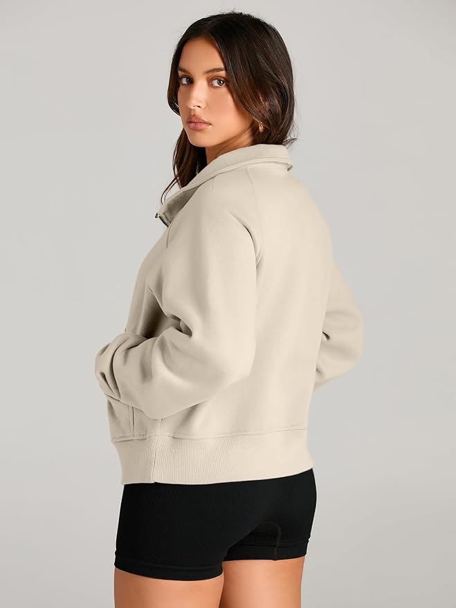 AUTOMET Womens Sweatshirts Half Zip Fleece Pullover Fall Outfits | Fall Fashion Clothes 2026,Cropped Sweatshirts,Cute Y2k Tops,Quarter Zipper Sweater,Winter Loungwear Outfits