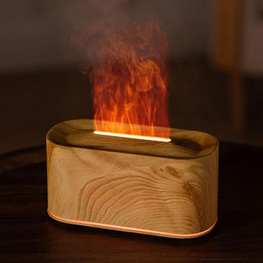 Asixxsix Essential Oil Diffuser, Aromatherapy Diffuser Cool Mist Humidifier with 7 Colors Light, Scent Aromas Diffuser, Quiet Flame Diffuser for Essential Oil, Home, Office, Bedroom (Light Wood