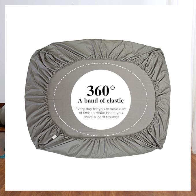 NHNHN 2 Pack Fitted Sheet-Deep Pockets-Soft Microfiber-Easy Care-Shrinkage and Fade Resistant-Fitted Sheets Twin Size-2 Sets of Fitted Sheets (Twin?2 Pcs, Grey)