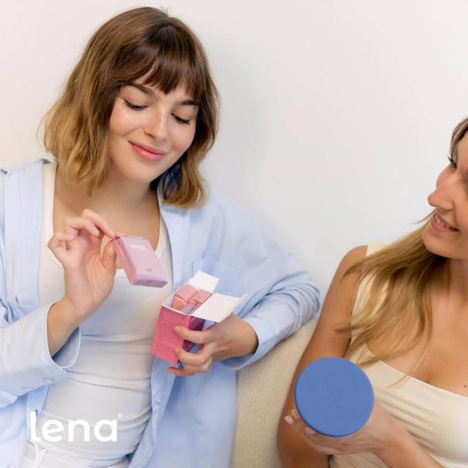 Lena Period Wipes for Teen Girls and Women - pH Balanced for Menstrual Cup and Feminine Hygiene, Flushable & Disposable Mini Compact Wipes, Clear, Non-Toxic Fragrance Free, Unscented Disc Cleaner