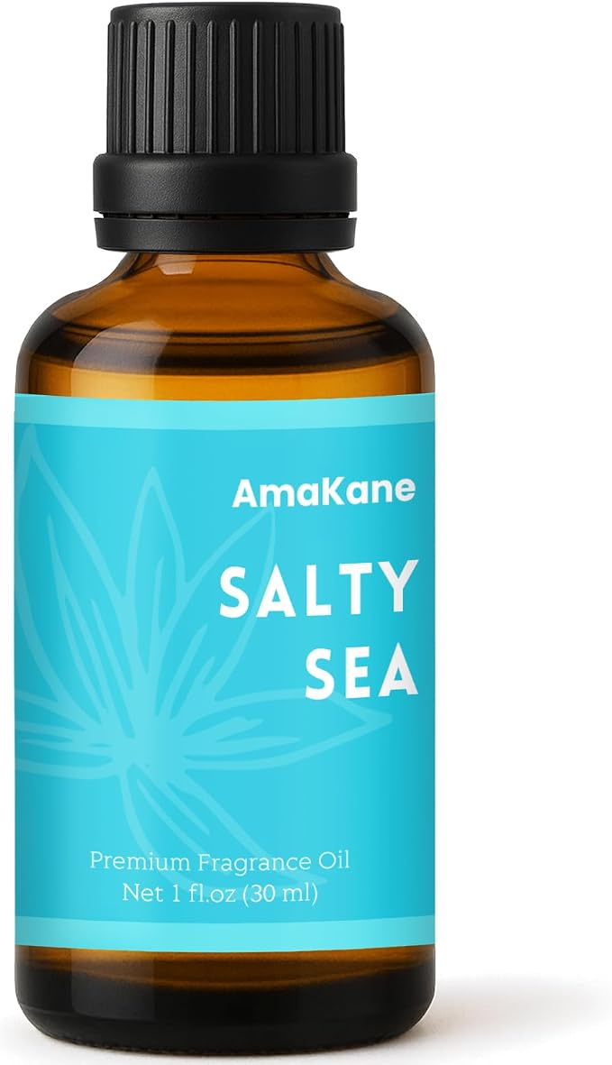 AmaKane Salty Sea Fragrance Oil, Beach Essential Oil for Diffuser, Summer Fragrance Oil for Candle Making, DIY Soap Making Scents, Diffuser Oils for Home, Aromatherapy Oils, 30ml