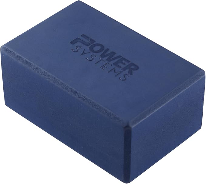 Power Systems Yoga Block | Commercial Grade Foam, Lightweight, Durable Ergonomic Support for Home and Studio Use | Yoga, Pilates, Meditation, Flexibility, and Balance with Textured Non-Slip Grip and Smooth Edges