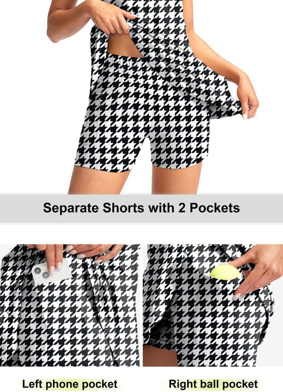 Viodia Women's Tennis Golf Dress with Shorts | Active, Exercise, Workout, Sports, Athletic, Dresses for Women, with Zipper Pockets